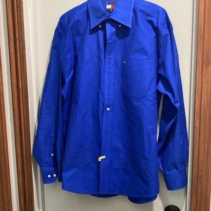 Tommy Hilfiger men’s dress shirt solid blue size M